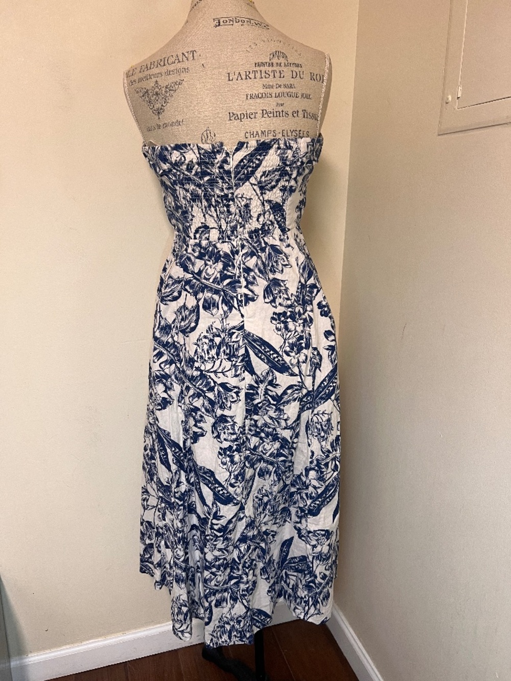 Abercrombie & Fitch Blue Floral Offshoulders Dress Size S - Picture 3 of 10